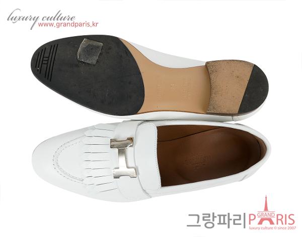 에르메스 로얄 로퍼 화이트 은장 36