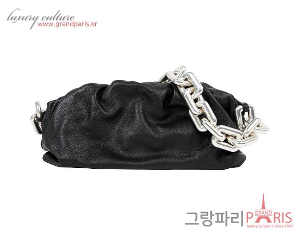 보테가 베네타 레더 체인 파우치백 블랙