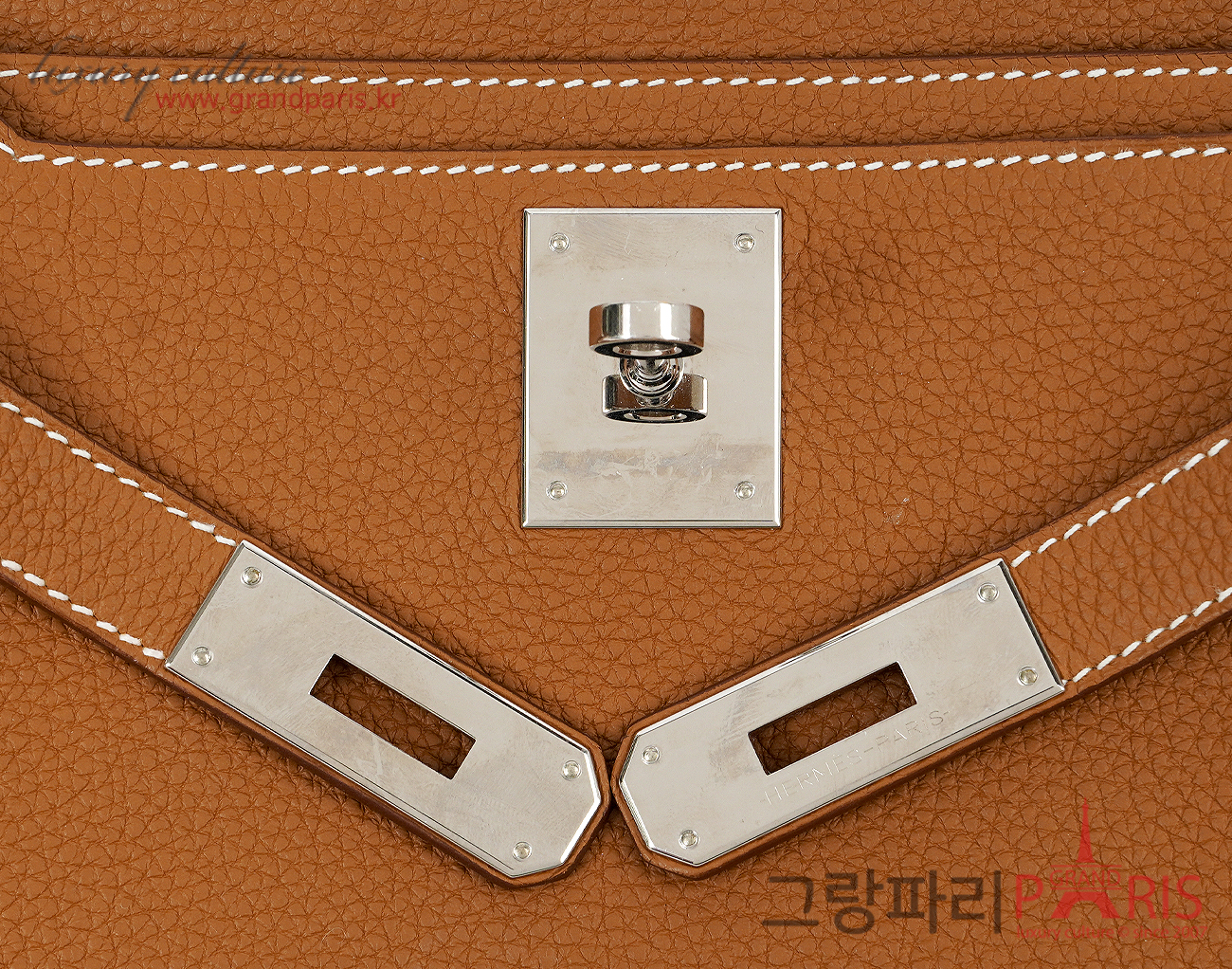 에르메스 켈리 데페슈 25 파우치 골드 은장 B