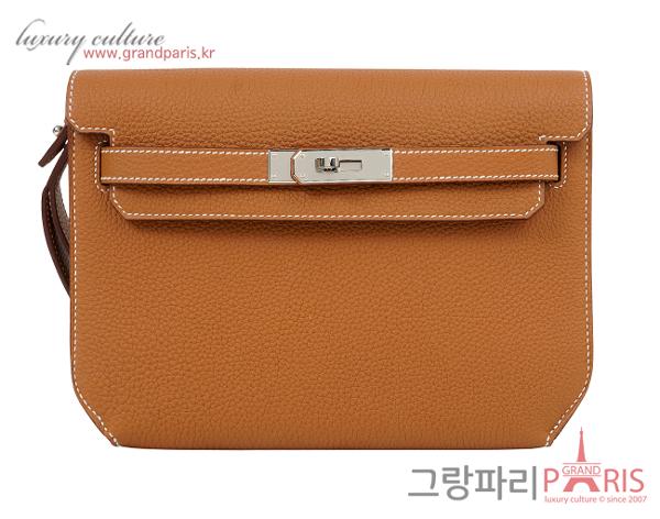 에르메스 켈리 데페슈 25 파우치 골드 은장 B