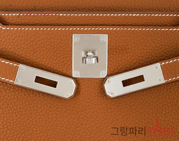 에르메스 켈리 데페슈 25 파우치 골드 은장 B