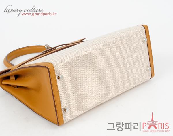 에르메스 셀리에 켈리 28 트왈 에크루 베이지 세잠 은장 Z