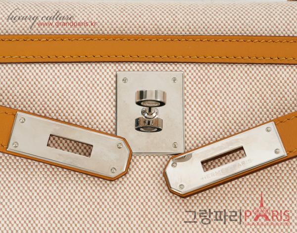 에르메스 셀리에 켈리 28 트왈 에크루 베이지 세잠 은장 Z
