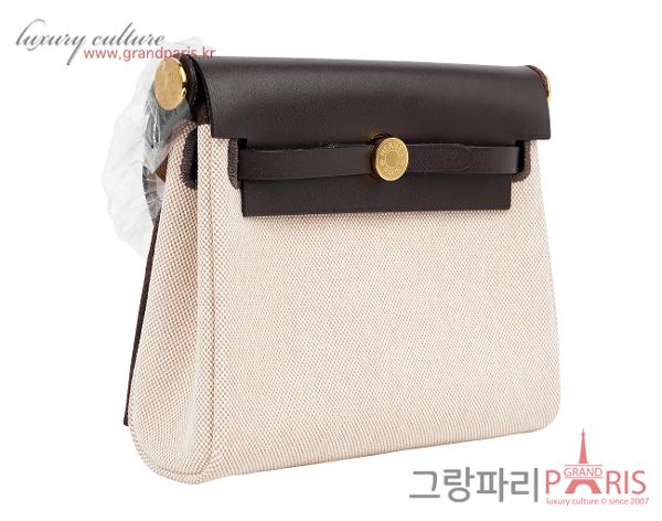 에르메스 미니 에르백 에크루 베이지 에벤 금장 K
