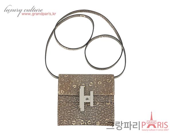 에르메스 시네틱 투고 월렛 리자드 옴브레 은장 C