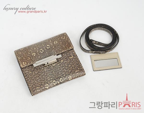 에르메스 시네틱 투고 월렛 리자드 옴브레 은장 C