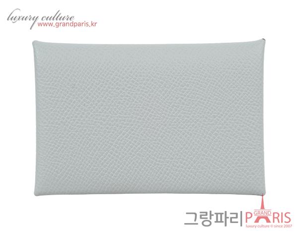 에르메스 칼비 카드 홀더 블루 글라시에 K