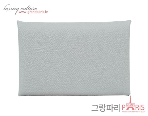 에르메스 칼비 카드 홀더 블루 글라시에 K