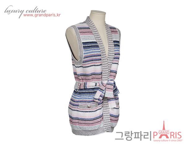 샤넬 베스트 가디건 핑크 멀티컬러 36