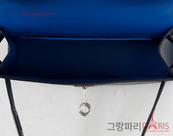 에르메스 미니 켈리 II 블루 네이비 블루 젤리지 은장 W