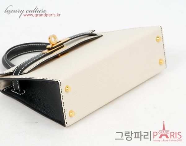 에르메스 미니 켈리 II 스페셜 오더 크레 블랙 금장 Z