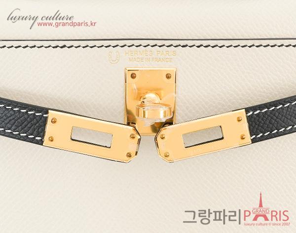 에르메스 미니 켈리 II 스페셜 오더 크레 블랙 금장 Z