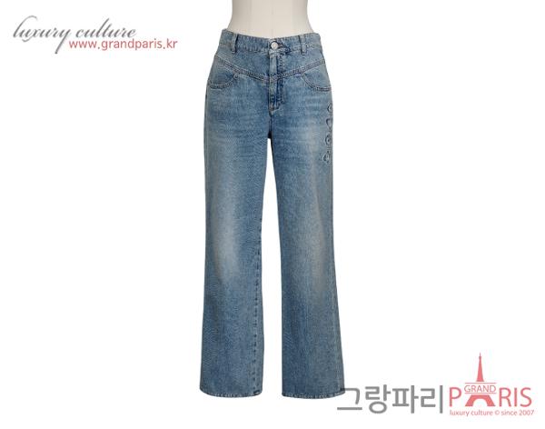 샤넬 25M 코코비치 자수 데님 진 블루 38
