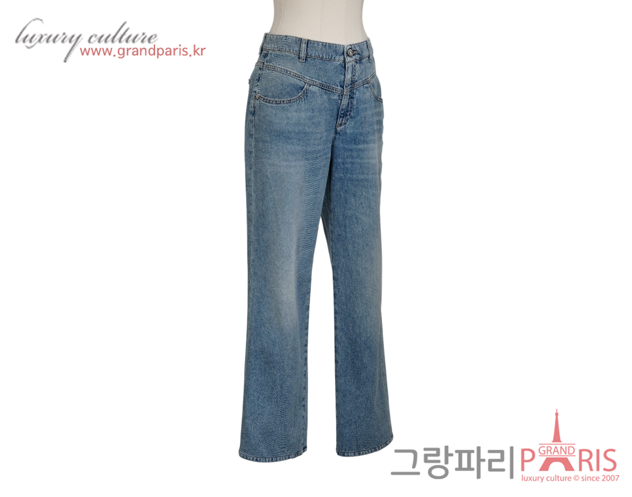 샤넬 25M 코코비치 자수 데님 진 블루 38