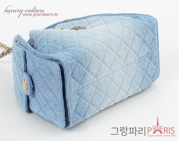 샤넬 25백 스몰 워시드 데님 블루 금장