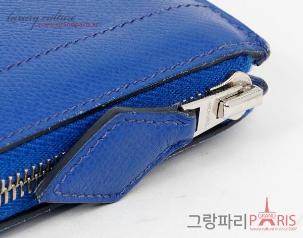 에르메스 지퍼 타블렛 파우치 블루 일렉트릭 D