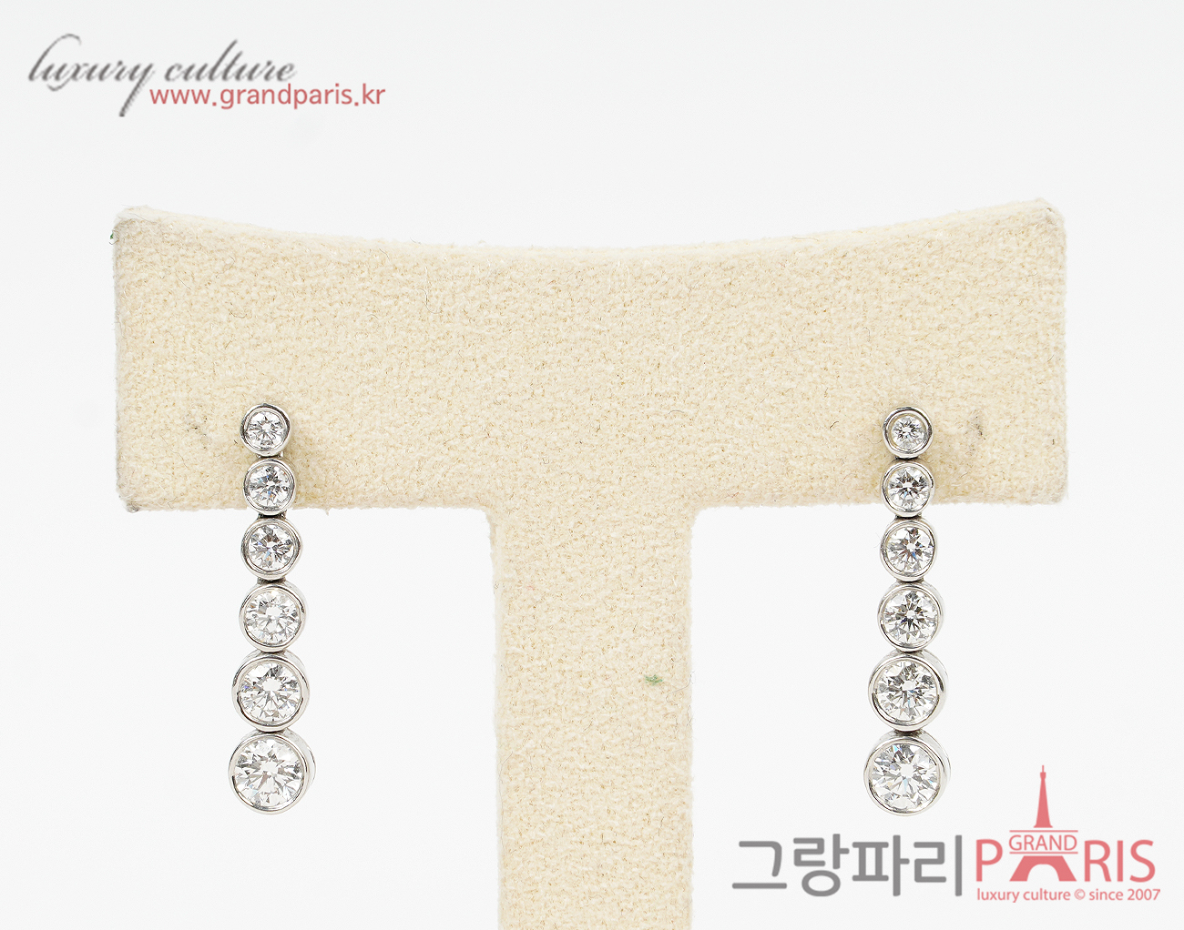 티파니 재즈 드롭 이어링 플래티넘 다이아몬드