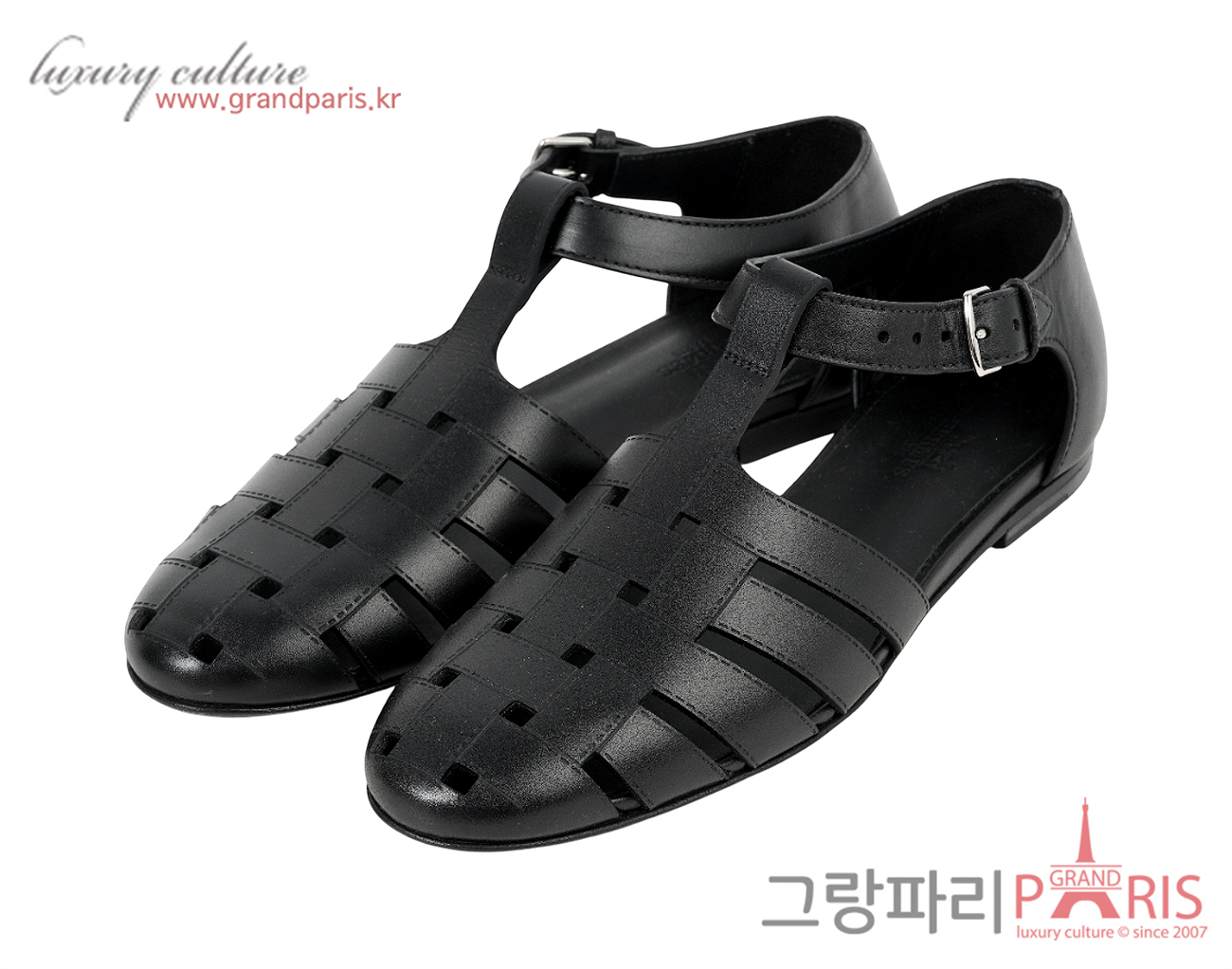 에르메스 인디고 샌들 블랙 37 1/2