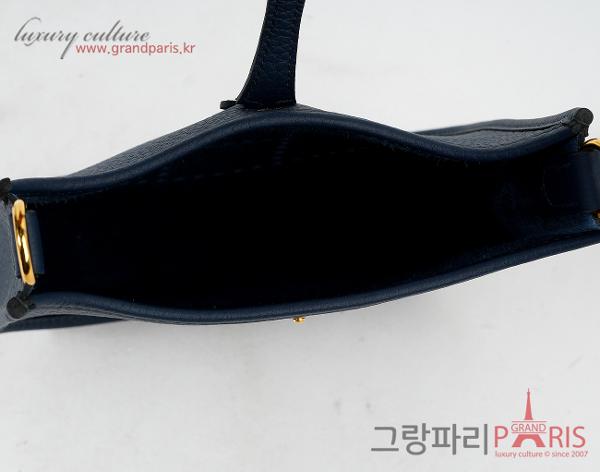 에르메스 미니 에블린 블루 드 프뤼스 금장 W