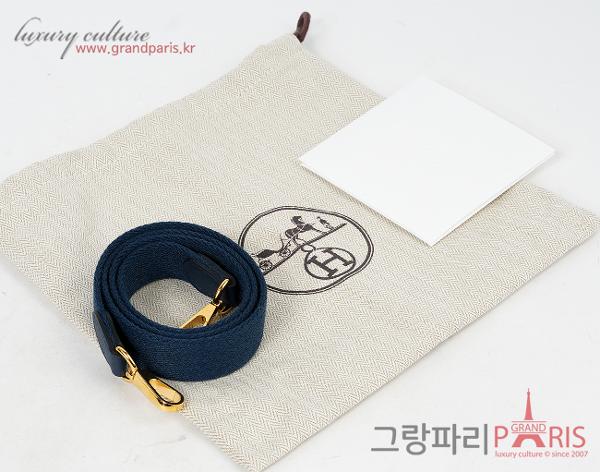 에르메스 미니 에블린 블루 드 프뤼스 금장 W