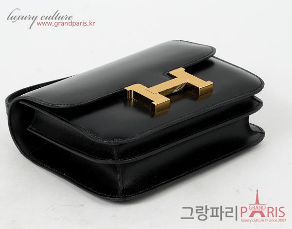 에르메스 콘스탄스 18 블랙 금장 복스 W