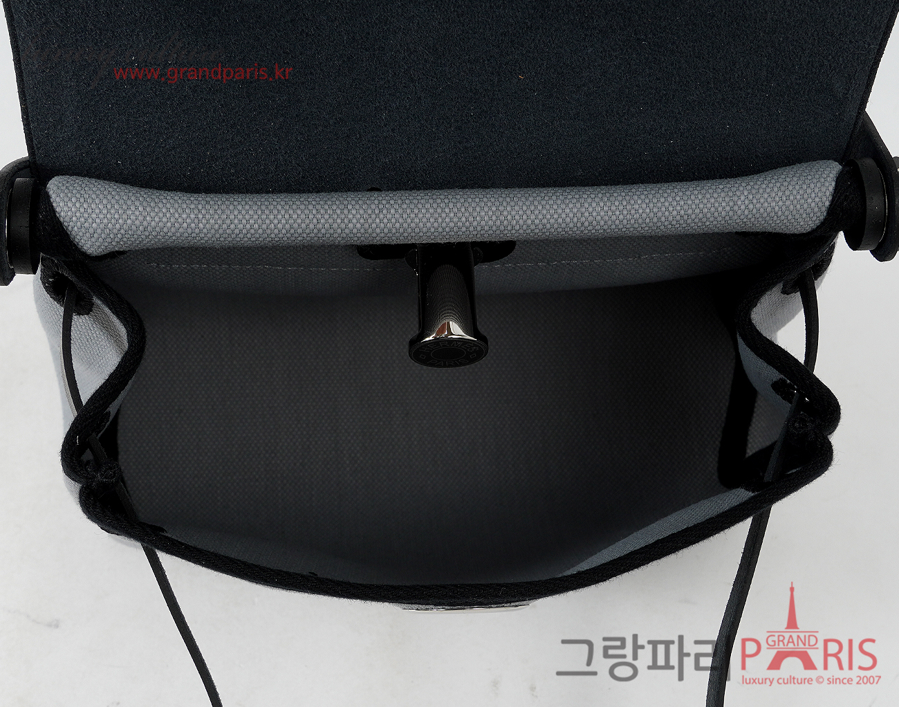 에르메스 미니 에르백 그리스 팬틴 블랙 은장 K