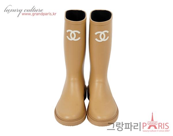샤넬 카우초크 러버 레인부츠 베이지 39