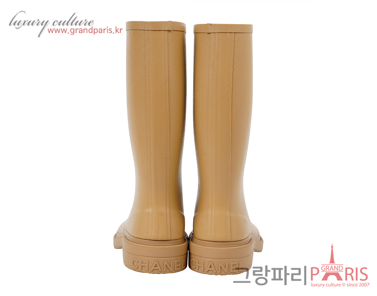 샤넬 카우초크 러버 레인부츠 베이지 39