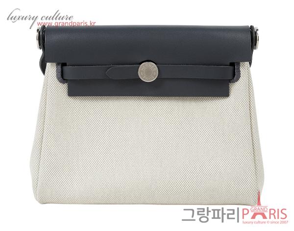 에르메스 미니 에르백 에크루 블루 글라시에 아르두아즈 은장 W