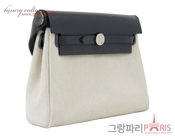 에르메스 미니 에르백 에크루 블루 글라시에 아르두아즈 은장 W