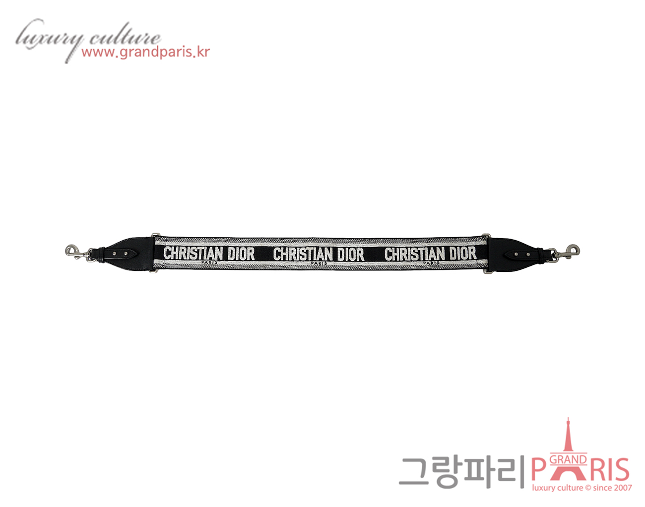 디올 하운드투스 링 숄더 스트랩 블랙 화이트 은장