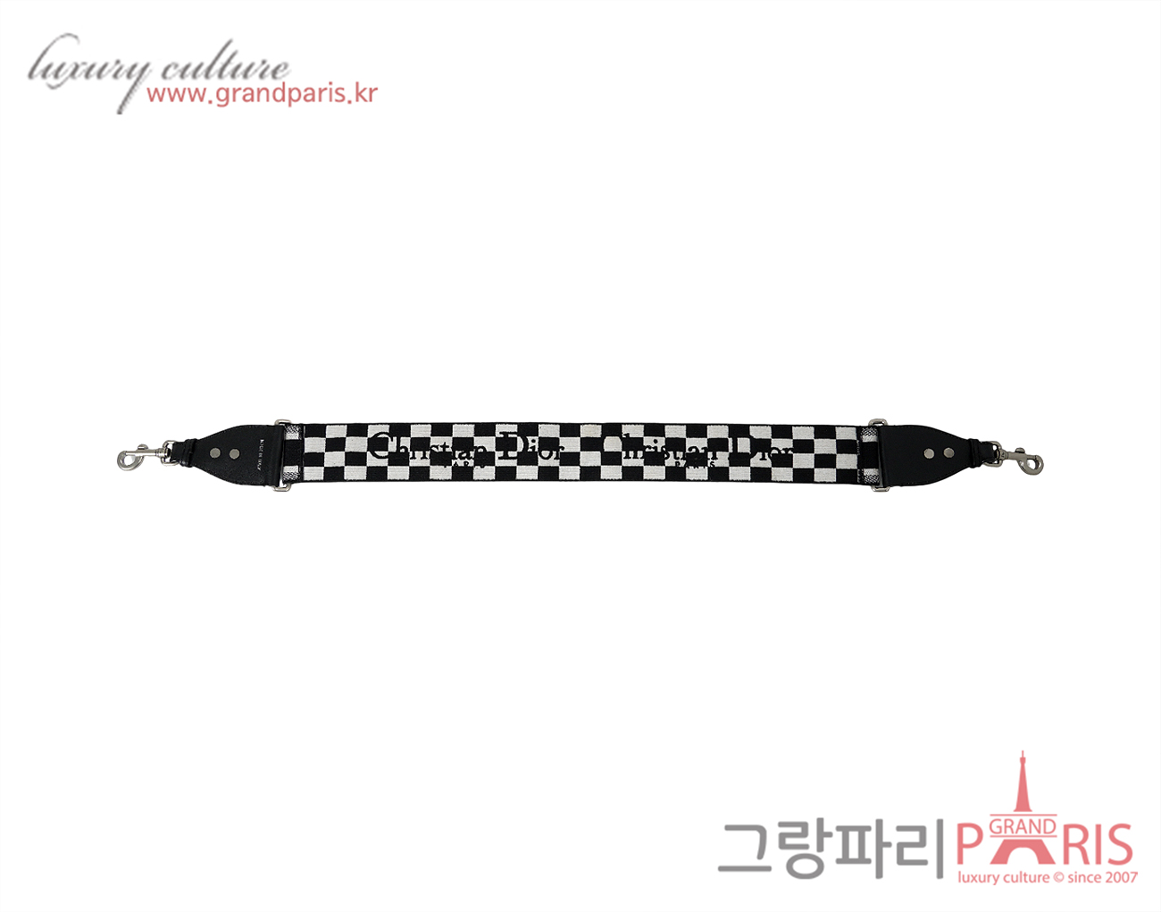 디올 하운드투스 링 숄더 스트랩 블랙 화이트 은장