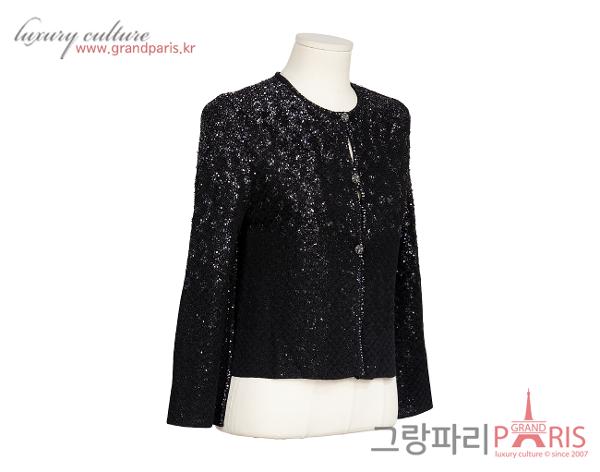 샤넬 25P 이리데슨트 가디건 블랙 36