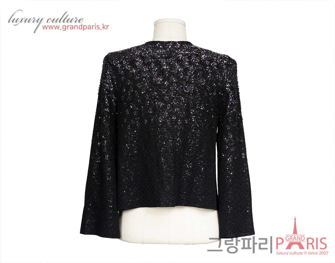 샤넬 25P 이리데슨트 가디건 블랙 36