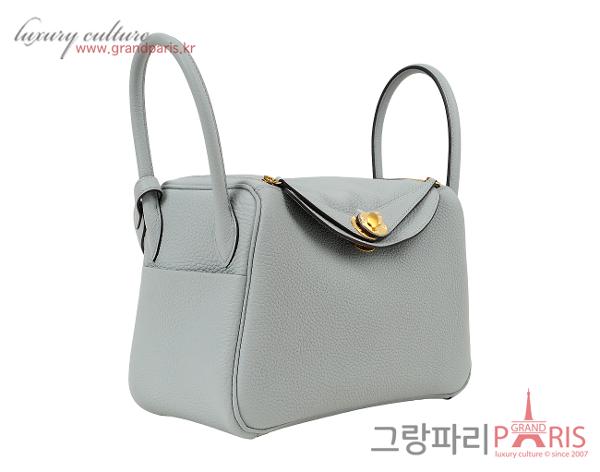 에르메스 린디 26 블루 글라시에 금장 K
