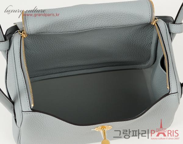 에르메스 린디 26 블루 글라시에 금장 K