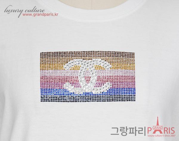 샤넬 비즈 CC 숏슬리브 화이트 M