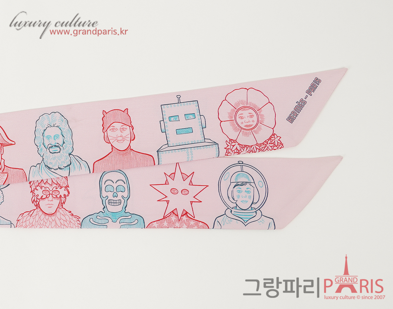 에르메스 트윌리 드레스 코드 로즈 페일 블루 루즈