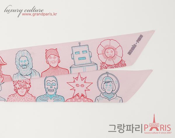 에르메스 트윌리 드레스 코드 로즈 페일 블루 루즈