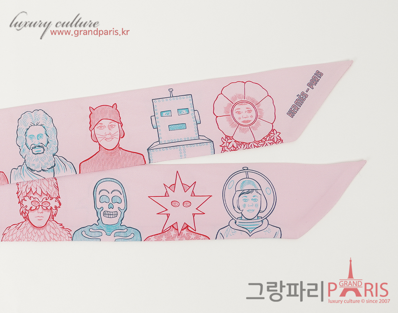 에르메스 트윌리 드레스 코드 로즈 페일 블루 루즈