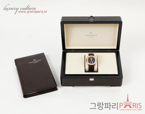 파텍필립 아쿠아넛 40mm 트래블 타임 로즈골드 브라운 다이얼 다크 브라운 5164R-001