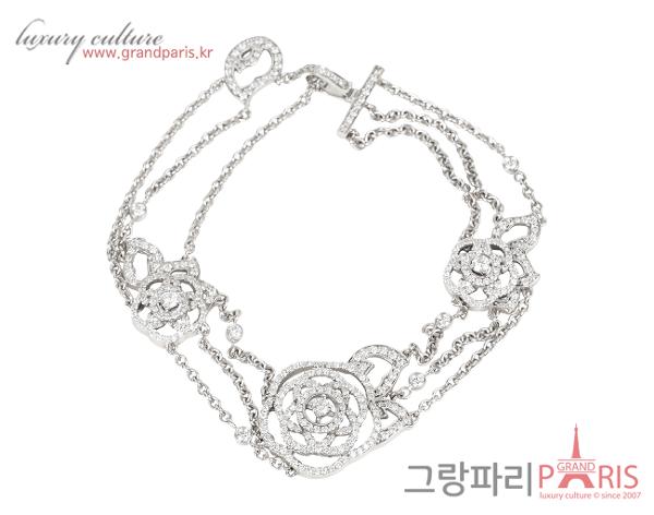 샤넬 까멜리아 3P 브로데 브레이슬릿 화이트골드 다이아몬드 M J3606