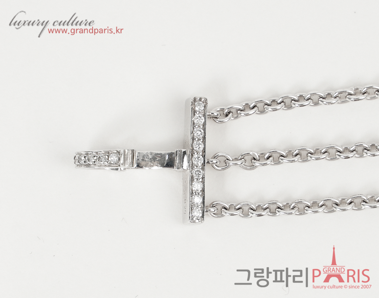 샤넬 까멜리아 3P 브로데 브레이슬릿 화이트골드 다이아몬드 M J3606