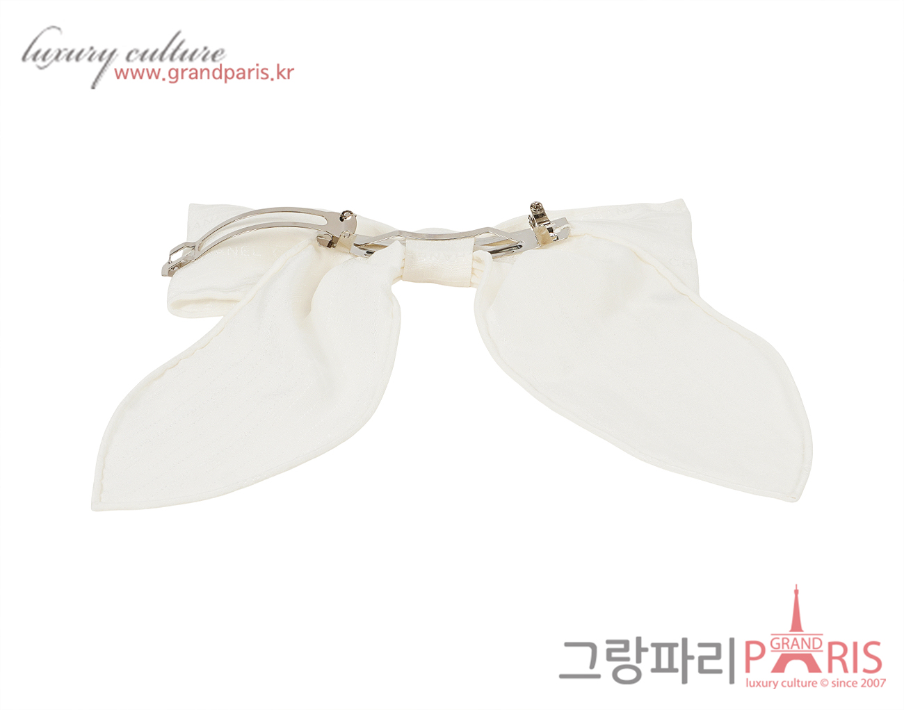 샤넬 리본 헤어핀 에크루