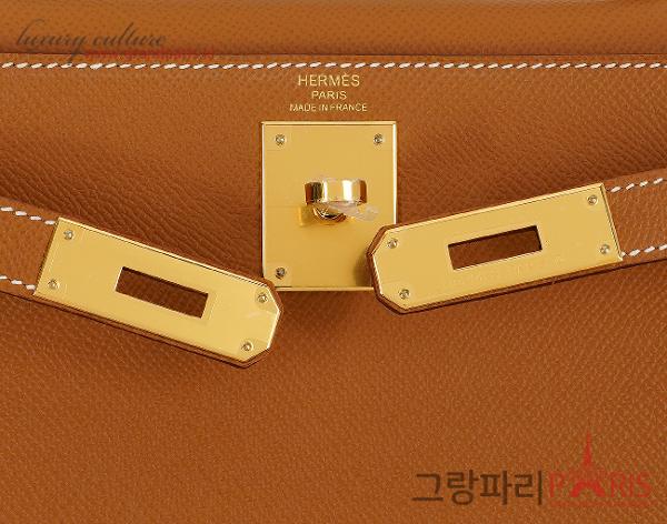 에르메스 셀리에 켈리 28 골드 금장 W