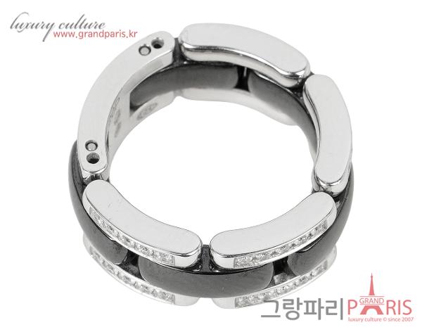 샤넬 울트라 링 M 블랙 화이트골드 다이아몬드 48