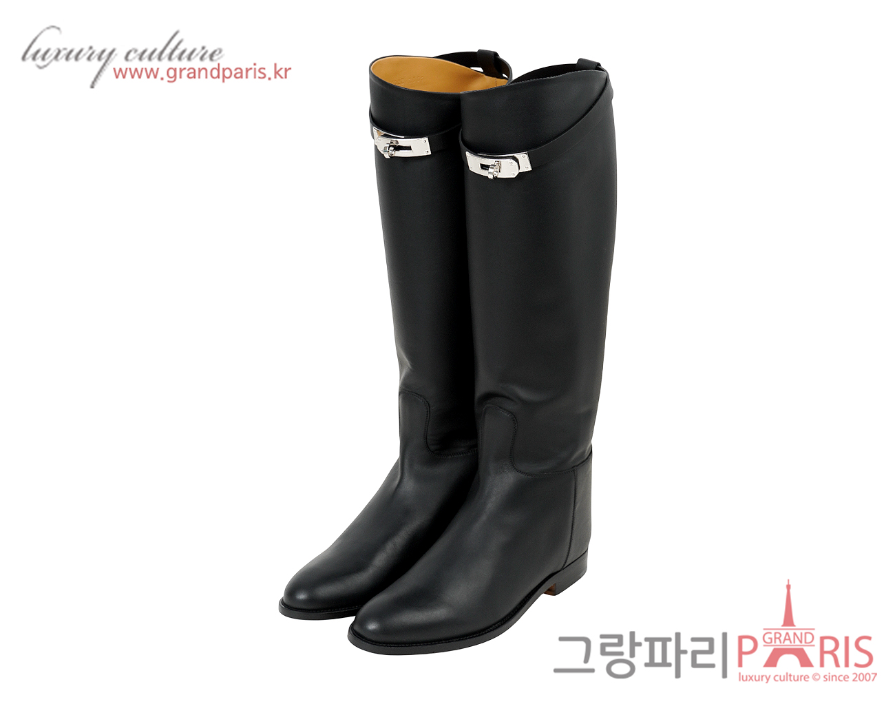 에르메스 점핑 부츠 블랙 은장 38