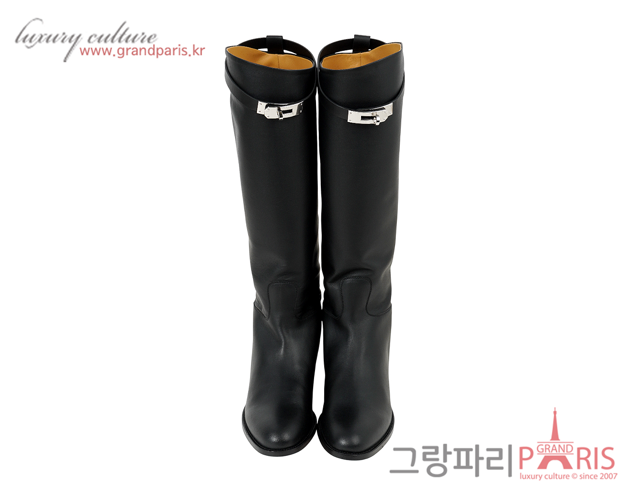 에르메스 점핑 부츠 블랙 은장 38