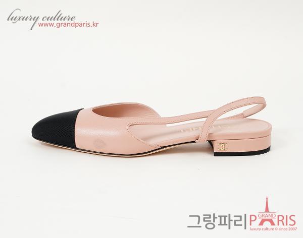 샤넬 슬링백 라이트 핑크 블랙 37C