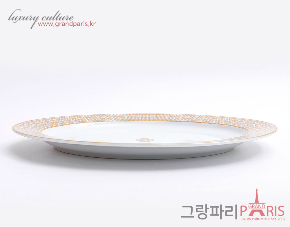 에르메스 모자이크 Au 24 오벌 플래터 스몰 골드